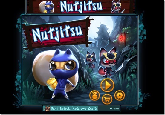 Nutjitsu - main screen