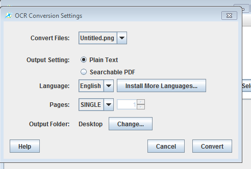 PDF OCR X conversion settings
