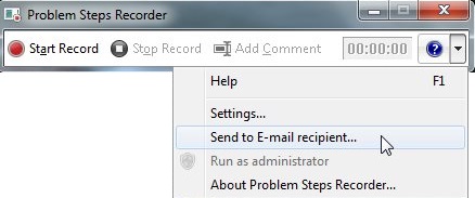 Problem Steps Recorder - Emailing Option