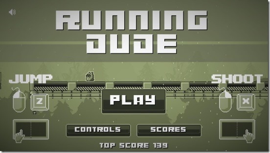 Running Dude - main screen