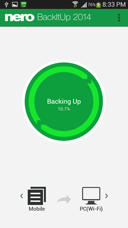 backing up