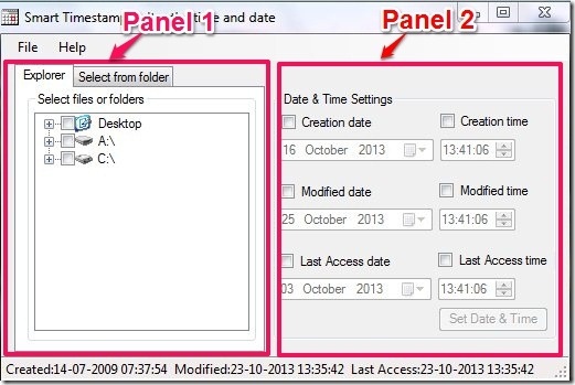 SmartTimeStamp-modify file time-interface