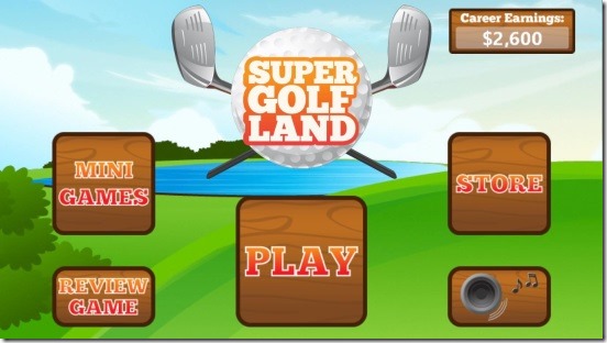 Super Golf Land - main screen