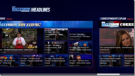 The Daily Show Headlines - main screen