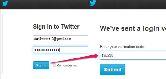 Twitter two step authentication