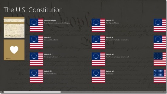 U.S. Constitution - Main Screen