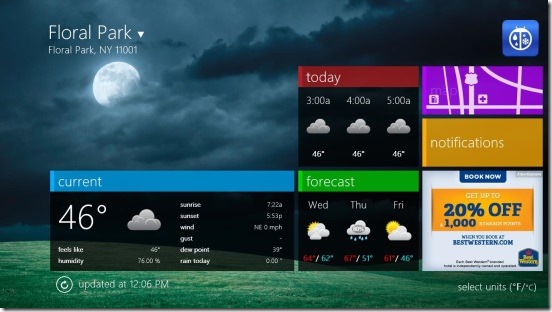 WeatherBug - main screen