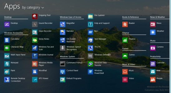 Windows 8.1 - apps