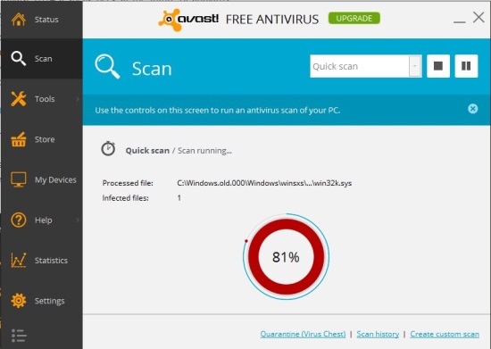 avast! Free Antivirus - Scan