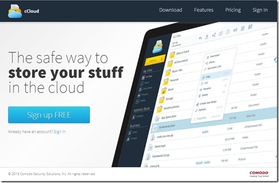 cCloud-cloud storage-home page