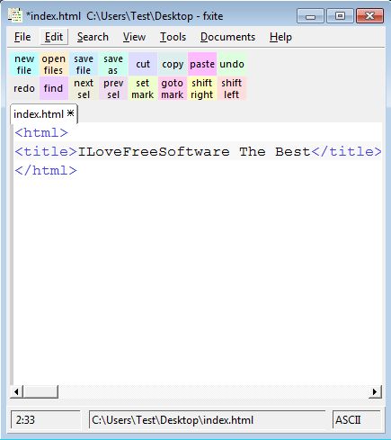 fxite default window
