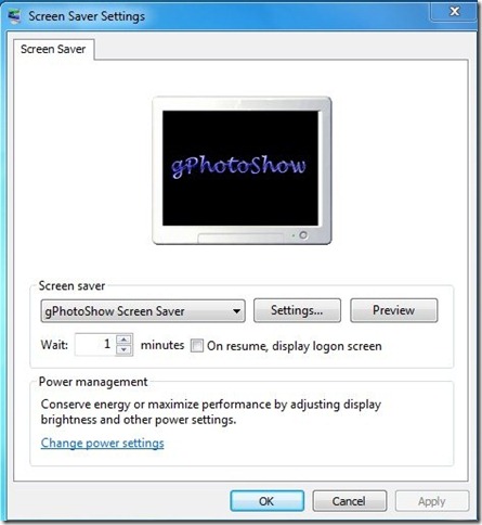 gPhotoshow-slideshow screensaver-interface