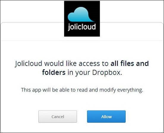 JoliDrive - Granting Access