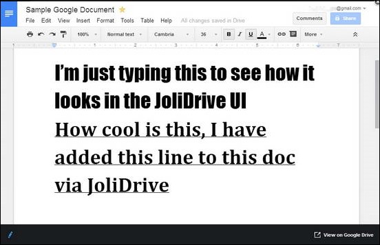 JoliDrive - Editing Doc