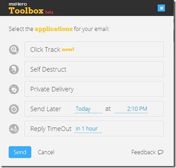 mxHero Toolbox-schedule email-features