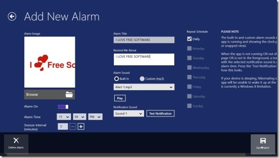Alarm Clock HD - adding new alarm