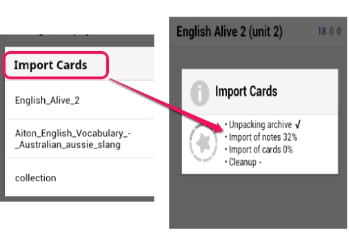 AnkiDroid- import cards from Anki to AnkiDroid