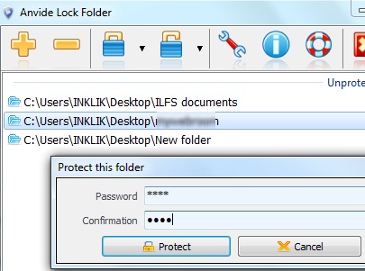 Anvide Lock Folder- add folders and set password
