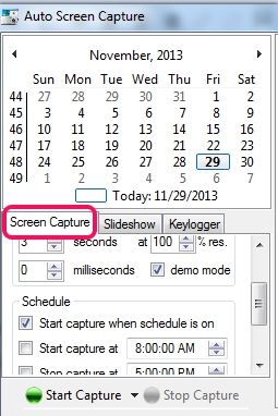 Auto Screen Capture- screen capture option