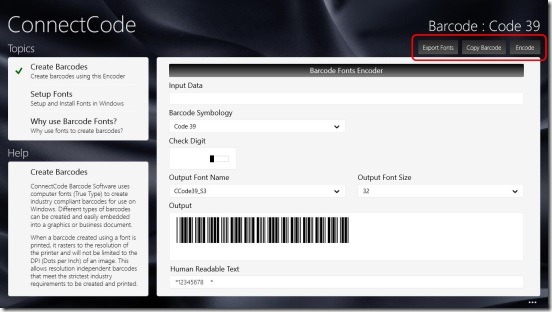 Barcode Software - UI and buttons