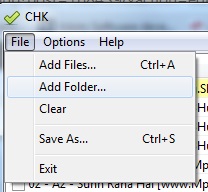 CHK- file menu
