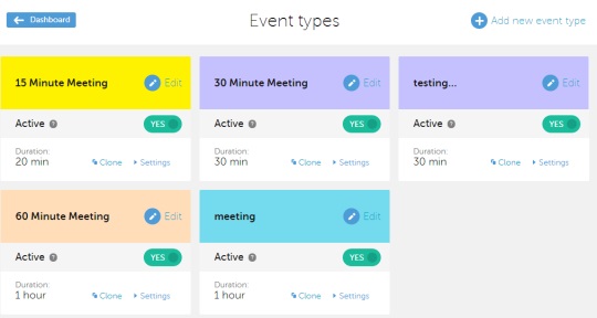 Calendly- select an event