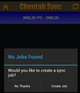 Cheetah Sync- create job