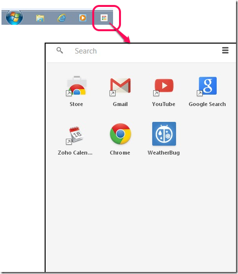 Chrome Desktop Apps Launcher