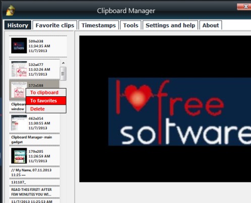 Clipboard Manager- flyout window