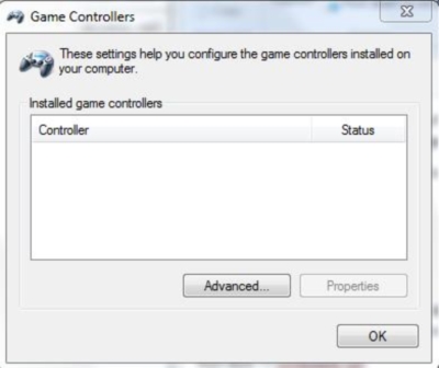 Control Panel Command - Game Controllers