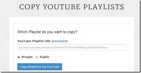 Copy YouTube Playlists-paste link