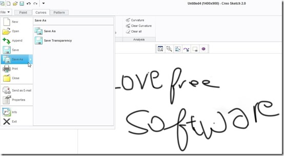 Creo Sketch-2d drawing software-save file