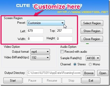 Cute Screen Recorder- screen recorder-customize screen region