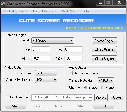 Cute Screen Recorder- screen recorder-interface