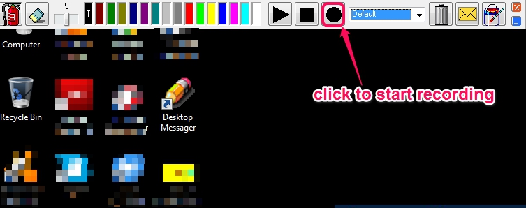 Desktop Messager- start recording and draw on desktop