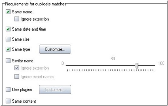 DupKiller-duplicate file finder-settings menu