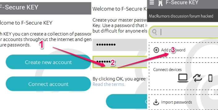F-Secure KEY- set master password and store passwords