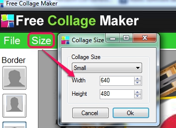 Free Collage Maker- customize width & height for output photo collage