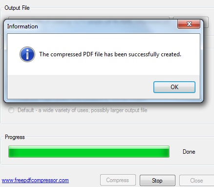 Free PDF Compressor- complete the compression process