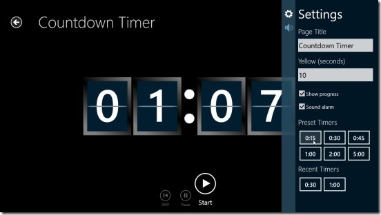 Free Timer - countdown settings
