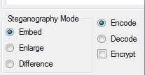 Image Steganography- select the steganography mode
