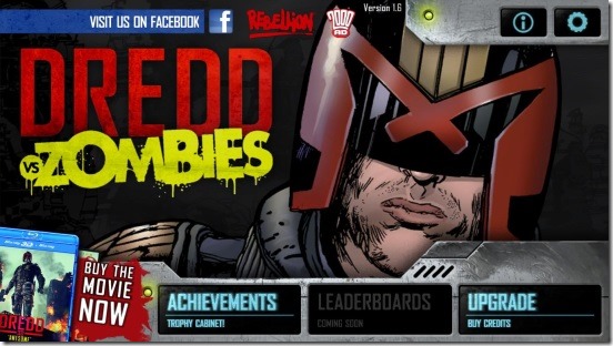 Judge Dredd vs. Zombies - main screen