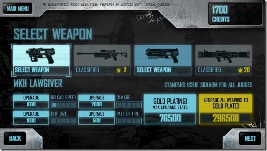 Judge Dredd vs. Zombies - weapons