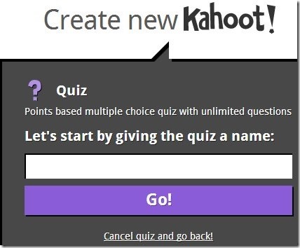 Kahoot-online quiz-create kahoot