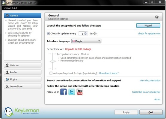 KeyLemon-picture password-interface