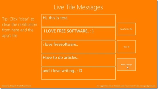 Live Tile Messages -saving the live tile
