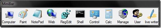 MiniBar-app launcher-tool ribbon