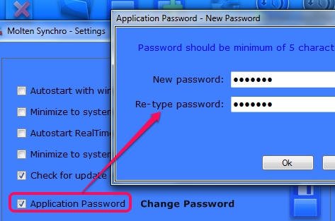 Molten Synchro- set application password