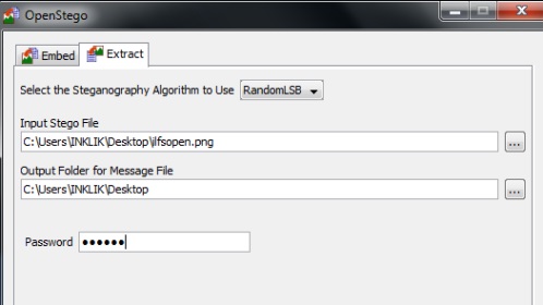 OpenStego- extract message from image