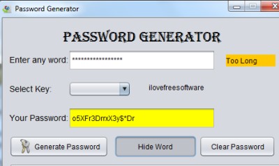 PC Manager- password generator utility